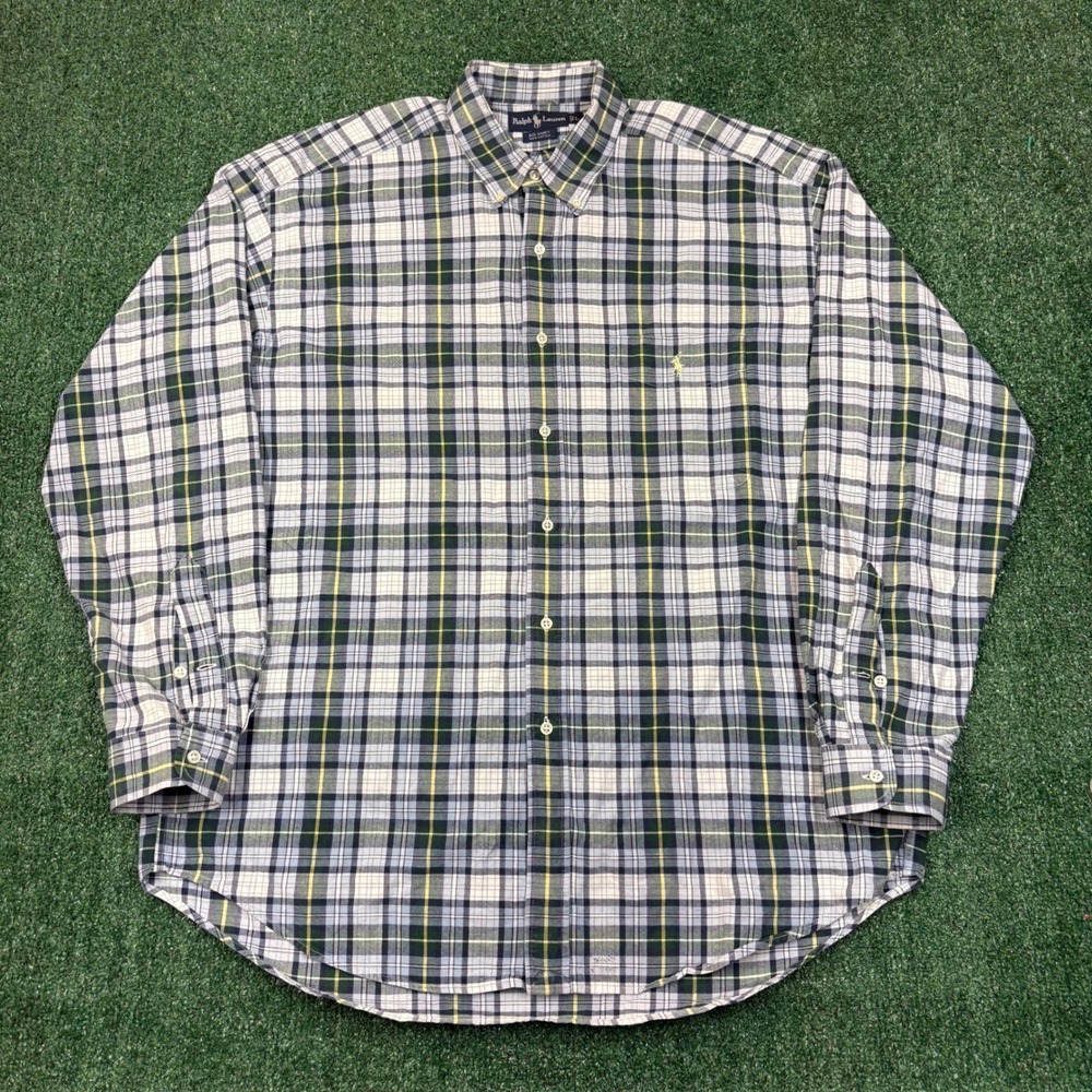 Vintage Ralph Lauren Big Shirt Plaid Button Down L